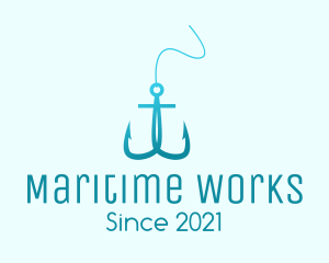 Shipyard - Fishing Hook Anchor logo design