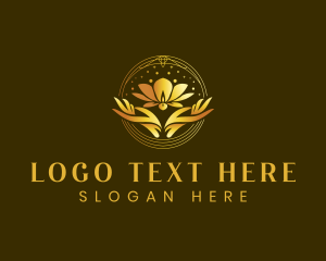 Gold - Luxury Lotus Hand logo design