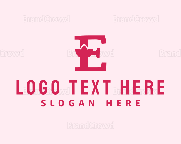 Pink Letter E Flower Logo