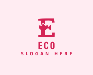 Pink Letter E Flower  Logo