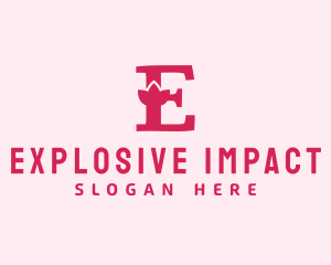 Pink Letter E Flower  logo design