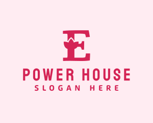 Bold - Pink Letter E Flower logo design