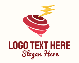 Wind - Tornado Lightning Weather logo design