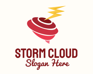Tornado Lightning Weather logo design