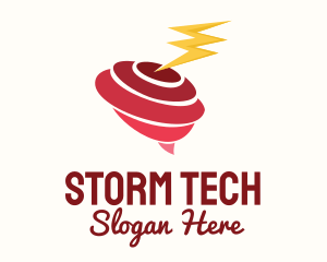 Storm - Tornado Lightning Weather logo design