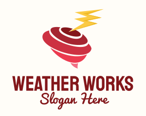 Meteorology - Tornado Lightning Weather logo design