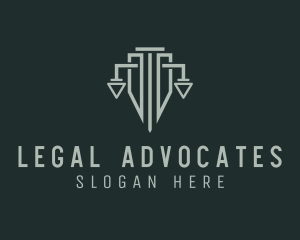 Pillar Shield Justice Scale logo design