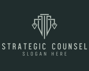 Counsel - Pillar Shield Justice Scale logo design