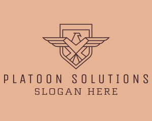 Platoon - Aviation Eagle Shield logo design