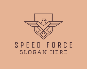 Aviation Eagle Shield logo design