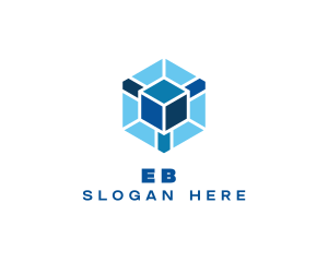 Business - Blue Cube Hexagon logo design