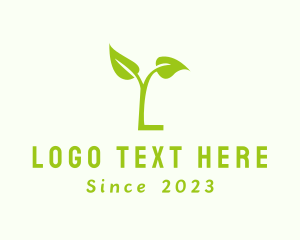 Sprout - Natural Plant Letter L logo design