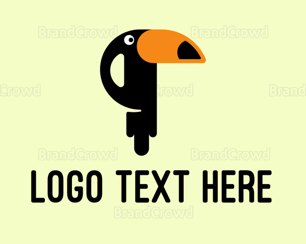 Perched Cartoon Toucan Logo