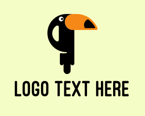 Jungle - Perched Cartoon Toucan logo design