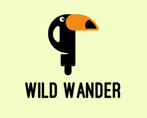 Perched Cartoon Toucan  logo design