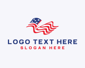 Nationalism - American Eagle Flag logo design