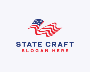 State - American Eagle Flag logo design