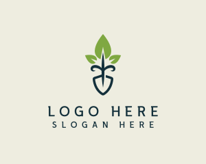 Farmer - Leaf Shovel Garden logo design