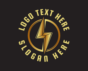 Gold - Energy Lightning Element logo design