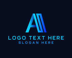 Bank - Digital Media Technology Letter A logo design