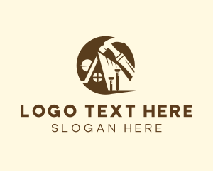 Woodworker - Hammer Roofing Carpentry logo design