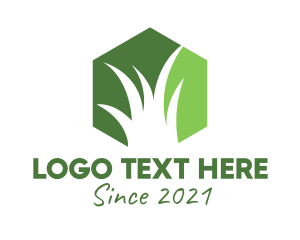 House Yard - Green Grass Gardening logo design