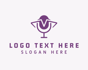 Vlog - Music Podcast Mic logo design