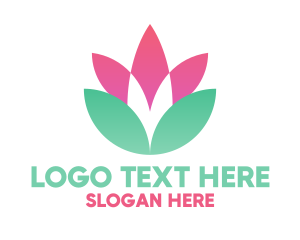 Symmetrical Flower Badge Logo