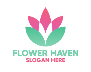 Symmetrical Flower Badge logo design