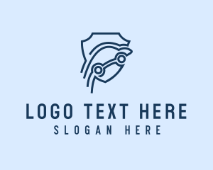 Line Art - Blue Car Insurance logo design