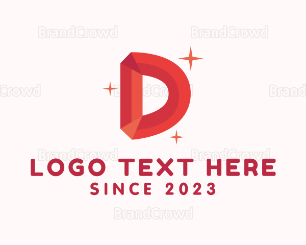 Shiny Gem Letter D Logo