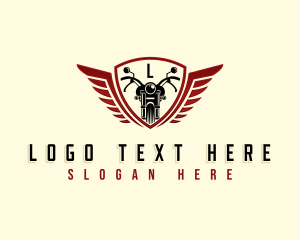 Motorbike - Motorcycle Shield Wings logo design