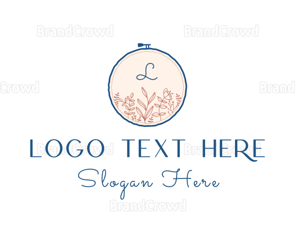 Floral Embroidery Handicraft Logo