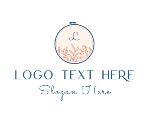 Seamstress - Floral Embroidery Handicraft logo design