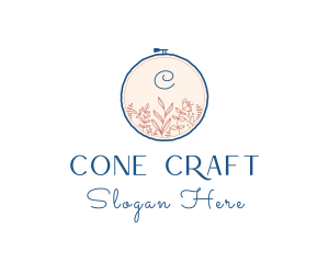 Floral Embroidery Handicraft logo design