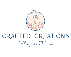 Floral Embroidery Handicraft logo design