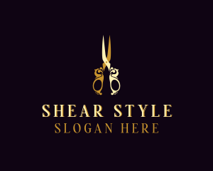 Stylish Scissors Shears logo design