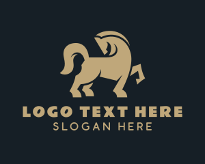 Equestrian - Gold Premium Horse logo design