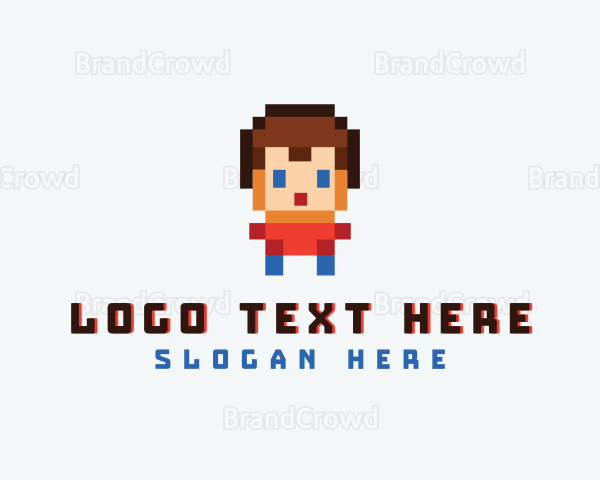 Pixelated Boy Avatar Logo