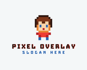 Pixelated Boy Avatar logo design