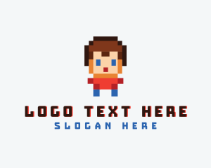 Pixelated - Pixelated Boy Avatar logo design