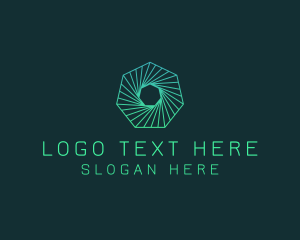 Bm - Modern Geometric Heptagon logo design