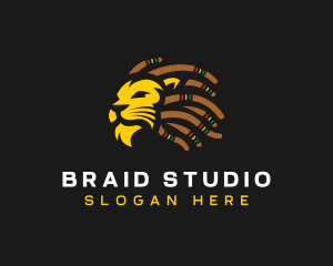 Braid - Jamaican Lion Rastafari logo design