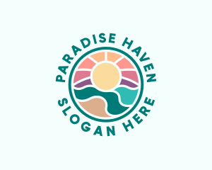 Beach Paradise Island logo design