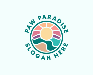 Beach Paradise Island logo design