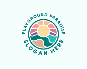 Beach Paradise Island logo design