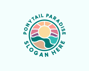 Beach Paradise Island logo design