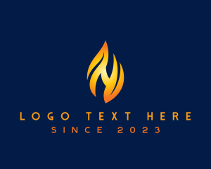 Heater - Fire Flame logo design