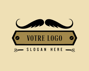 Black Man - Barber Hair Moustache logo design