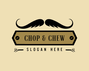 Star - Barber Hair Moustache logo design